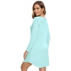 image:imageWiWi Womens Viscose from Bamboo Nightgown Long Sleeve Nightshirt Soft Sleep Dress Loose Comfy Pajama Sleepwear SXXLBaqua