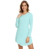 image:imageWiWi Womens Viscose from Bamboo Nightgown Long Sleeve Nightshirt Soft Sleep Dress Loose Comfy Pajama Sleepwear SXXLBaqua