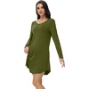 image:imageWiWi Womens Viscose from Bamboo Nightgown Long Sleeve Nightshirt Soft Sleep Dress Loose Comfy Pajama Sleepwear SXXLBarmy Green