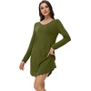 image:imageWiWi Womens Viscose from Bamboo Nightgown Long Sleeve Nightshirt Soft Sleep Dress Loose Comfy Pajama Sleepwear SXXLBarmy Green