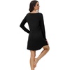 image:imageWiWi Womens Viscose from Bamboo Nightgown Long Sleeve Nightshirt Soft Sleep Dress Loose Comfy Pajama Sleepwear SXXLBblack