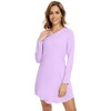 image:imageWiWi Womens Viscose from Bamboo Nightgown Long Sleeve Nightshirt Soft Sleep Dress Loose Comfy Pajama Sleepwear SXXLBlight Purple