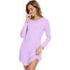 image:imageWiWi Womens Viscose from Bamboo Nightgown Long Sleeve Nightshirt Soft Sleep Dress Loose Comfy Pajama Sleepwear SXXLBlight Purple