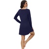 image:imageWiWi Womens Viscose from Bamboo Nightgown Long Sleeve Nightshirt Soft Sleep Dress Loose Comfy Pajama Sleepwear SXXLBnavy