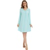 image:imageWiWi Womens Viscose from Bamboo Nightgown Long Sleeve Nightshirt Soft Sleep Dress Loose Comfy Pajama Sleepwear SXXLCaqua
