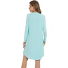 image:imageWiWi Womens Viscose from Bamboo Nightgown Long Sleeve Nightshirt Soft Sleep Dress Loose Comfy Pajama Sleepwear SXXLCaqua