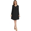 image:imageWiWi Womens Viscose from Bamboo Nightgown Long Sleeve Nightshirt Soft Sleep Dress Loose Comfy Pajama Sleepwear SXXLCblack