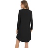 image:imageWiWi Womens Viscose from Bamboo Nightgown Long Sleeve Nightshirt Soft Sleep Dress Loose Comfy Pajama Sleepwear SXXLCblack