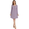 image:imageWiWi Womens Viscose from Bamboo Nightgown Long Sleeve Nightshirt Soft Sleep Dress Loose Comfy Pajama Sleepwear SXXLCviolet