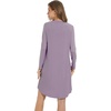 image:imageWiWi Womens Viscose from Bamboo Nightgown Long Sleeve Nightshirt Soft Sleep Dress Loose Comfy Pajama Sleepwear SXXLCviolet