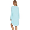 image:imageWiWi Womens Viscose from Bamboo Nightgown Long Sleeve Nightshirt Soft Sleep Dress Loose Comfy Pajama Sleepwear SXXLDaqua