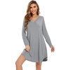 image:imageWiWi Womens Viscose from Bamboo Nightgown Long Sleeve Nightshirt Soft Sleep Dress Loose Comfy Pajama Sleepwear SXXLDheather Grey