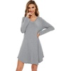 image:imageWiWi Womens Viscose from Bamboo Nightgown Long Sleeve Nightshirt Soft Sleep Dress Loose Comfy Pajama Sleepwear SXXLDheather Grey