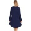 image:imageWiWi Womens Viscose from Bamboo Nightgown Long Sleeve Nightshirt Soft Sleep Dress Loose Comfy Pajama Sleepwear SXXLDnavy