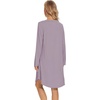 image:imageWiWi Womens Viscose from Bamboo Nightgown Long Sleeve Nightshirt Soft Sleep Dress Loose Comfy Pajama Sleepwear SXXLDviolet