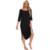 image:imageWiWi Womens Viscose from Bamboo Nightgowns 34 Sleeves Nightshirts Full Length Soft Knit Sleep Shirts SXXLAblack