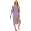 image:imageWiWi Womens Viscose from Bamboo Nightgowns 34 Sleeves Nightshirts Full Length Soft Knit Sleep Shirts SXXLAviolet