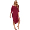image:imageWiWi Womens Viscose from Bamboo Nightgowns 34 Sleeves Nightshirts Full Length Soft Knit Sleep Shirts SXXLAwine