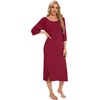 image:imageWiWi Womens Viscose from Bamboo Nightgowns 34 Sleeves Nightshirts Full Length Soft Knit Sleep Shirts SXXLAwine