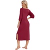 image:imageWiWi Womens Viscose from Bamboo Nightgowns 34 Sleeves Nightshirts Full Length Soft Knit Sleep Shirts SXXLAwine