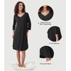 image:imageWiWi Womens Viscose from Bamboo Nightgowns 34 Sleeves Nightshirts Full Length Soft Knit Sleep Shirts SXXLBblack