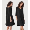 image:imageWiWi Womens Viscose from Bamboo Nightgowns 34 Sleeves Nightshirts Full Length Soft Knit Sleep Shirts SXXLBblack