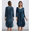 image:imageWiWi Womens Viscose from Bamboo Nightgowns 34 Sleeves Nightshirts Full Length Soft Knit Sleep Shirts SXXLBblue Flowers