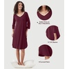 image:imageWiWi Womens Viscose from Bamboo Nightgowns 34 Sleeves Nightshirts Full Length Soft Knit Sleep Shirts SXXLBbrownish Red
