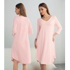 image:imageWiWi Womens Viscose from Bamboo Nightgowns 34 Sleeves Nightshirts Full Length Soft Knit Sleep Shirts SXXLBcream Pink