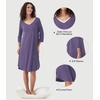image:imageWiWi Womens Viscose from Bamboo Nightgowns 34 Sleeves Nightshirts Full Length Soft Knit Sleep Shirts SXXLBlavender