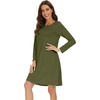 image:imageWiWi Womens Viscose from Bamboo Nightgowns Long Sleeve Cooling Crewneck Sleepshirts Casual Gown Super Soft Sleep Shirt SXXLAarmy Green