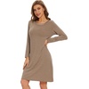 image:imageWiWi Womens Viscose from Bamboo Nightgowns Long Sleeve Cooling Crewneck Sleepshirts Casual Gown Super Soft Sleep Shirt SXXLAcamel