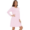 image:imageWiWi Womens Viscose from Bamboo Nightgowns Long Sleeve Cooling Crewneck Sleepshirts Casual Gown Super Soft Sleep Shirt SXXLApink