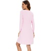 image:imageWiWi Womens Viscose from Bamboo Nightgowns Long Sleeve Cooling Crewneck Sleepshirts Casual Gown Super Soft Sleep Shirt SXXLApink