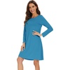 image:imageWiWi Womens Viscose from Bamboo Nightgowns Long Sleeve Cooling Crewneck Sleepshirts Casual Gown Super Soft Sleep Shirt SXXLAteal Blue