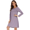 image:imageWiWi Womens Viscose from Bamboo Nightgowns Long Sleeve Cooling Crewneck Sleepshirts Casual Gown Super Soft Sleep Shirt SXXLAviolet