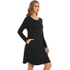 image:imageWiWi Womens Viscose from Bamboo Nightgowns Long Sleeve Cooling Crewneck Sleepshirts Casual Gown Super Soft Sleep Shirt SXXLBblack