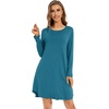 image:imageWiWi Womens Viscose from Bamboo Nightgowns Long Sleeve Cooling Crewneck Sleepshirts Casual Gown Super Soft Sleep Shirt SXXLBdark Teal