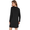 image:imageWiWi Womens Viscose from Bamboo Nightgowns Long Sleeve Cooling Crewneck Sleepshirts Casual Gown Super Soft Sleep Shirt SXXLCblack