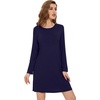 image:imageWiWi Womens Viscose from Bamboo Nightgowns Long Sleeve Cooling Crewneck Sleepshirts Casual Gown Super Soft Sleep Shirt SXXLCnavy