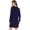 image:imageWiWi Womens Viscose from Bamboo Nightgowns Long Sleeve Cooling Crewneck Sleepshirts Casual Gown Super Soft Sleep Shirt SXXLCnavy
