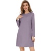 image:imageWiWi Womens Viscose from Bamboo Nightgowns Long Sleeve Cooling Crewneck Sleepshirts Casual Gown Super Soft Sleep Shirt SXXLCviolet
