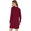 image:imageWiWi Womens Viscose from Bamboo Nightgowns Long Sleeve Cooling Crewneck Sleepshirts Casual Gown Super Soft Sleep Shirt SXXLCwine