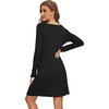 image:imageWiWi Womens Viscose from Bamboo Nightgowns Long Sleeve Cooling Crewneck Sleepshirts Casual Gown Super Soft Sleep Shirt SXXLDblack