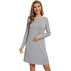 image:imageWiWi Womens Viscose from Bamboo Nightgowns Long Sleeve Cooling Crewneck Sleepshirts Casual Gown Super Soft Sleep Shirt SXXLDheather Grey