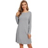 image:imageWiWi Womens Viscose from Bamboo Nightgowns Long Sleeve Cooling Crewneck Sleepshirts Casual Gown Super Soft Sleep Shirt SXXLDheather Grey