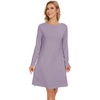 image:imageWiWi Womens Viscose from Bamboo Nightgowns Long Sleeve Cooling Crewneck Sleepshirts Casual Gown Super Soft Sleep Shirt SXXLDviolet