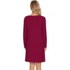 image:imageWiWi Womens Viscose from Bamboo Nightgowns Long Sleeve Cooling Crewneck Sleepshirts Casual Gown Super Soft Sleep Shirt SXXLDwine