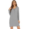 image:imageWiWi Womens Viscose from Bamboo Nightgowns Long Sleeve Cooling Crewneck Sleepshirts Casual Gown Super Soft Sleep Shirt SXXLEheather Grey