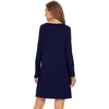 image:imageWiWi Womens Viscose from Bamboo Nightgowns Long Sleeve Cooling Crewneck Sleepshirts Casual Gown Super Soft Sleep Shirt SXXLEnavy